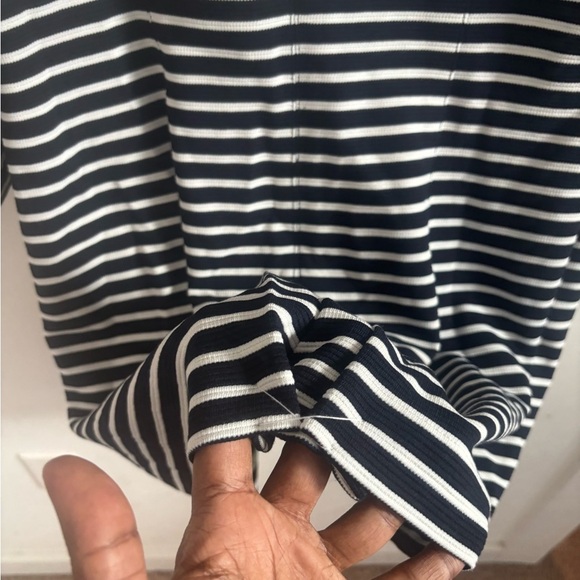 Cabi Trench Coat Maritime M Navy Striped Double Breasted Nautical Mod Jacket - Picture 8 of 8